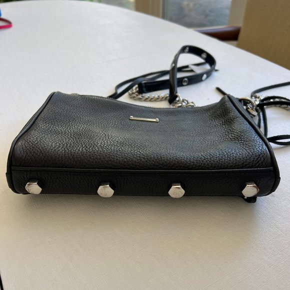 Rebecca Minkoff “5 Zip Crossbody” Bag in Black Leather & Silver Hardware - Picture 8 of 12